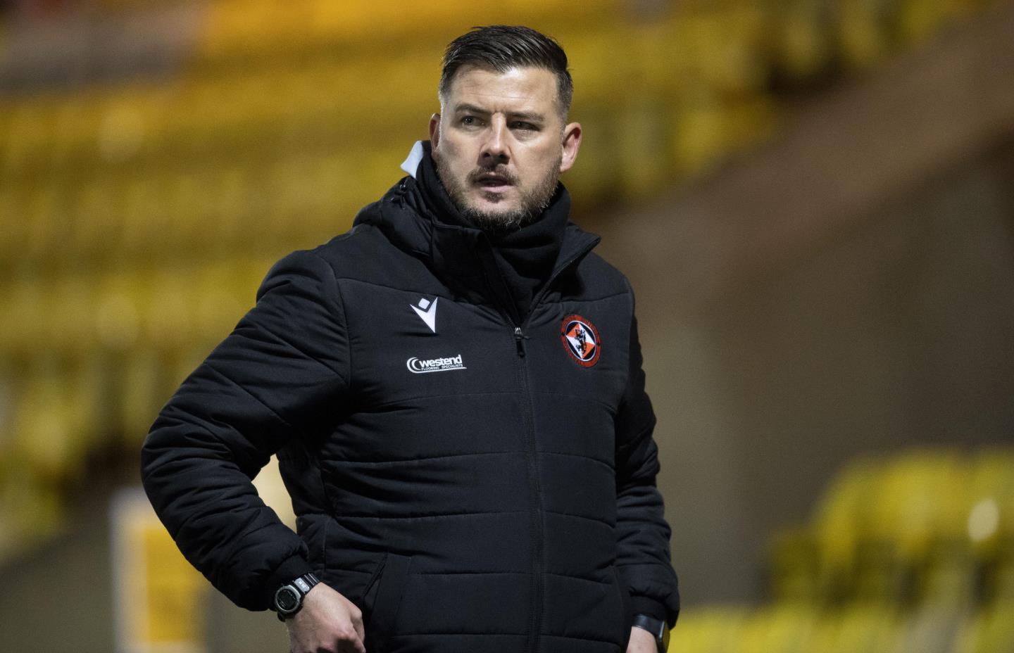 Tam Courts on the touchline during December match against Livingston.