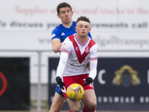 Airdrie's Kyle Connell and Cove's Ross Graham.