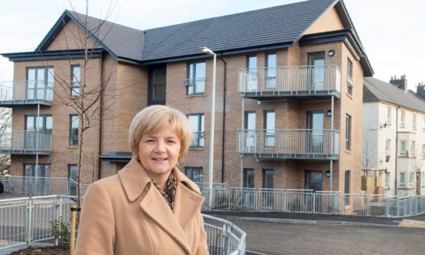 Administration leader Jenny Laing at Manor Walk, where dozens of new council homes were completed in 2017 as part of the 2,000-home pledge.