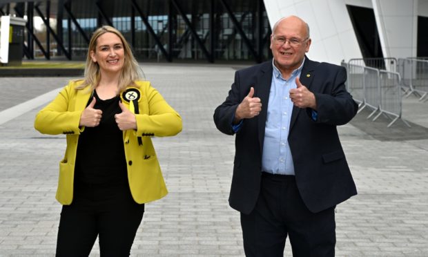 New Banffshire And Buchan Coast SNP MSP, Karen Adam, with her father, Len Mellis