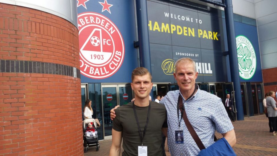 Theo Snelders and son, Ryan at Hampden at the Scottish Cup final in 2017.
