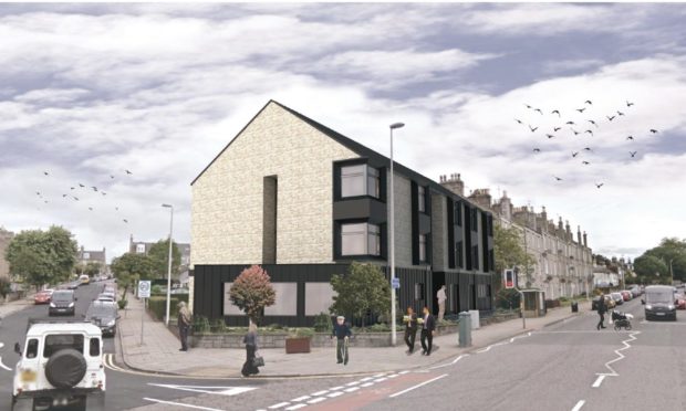 An artistic impression of VSA's new mental health facility, currently taking shape on the corner of Abergeldie Road and Holburn Street.