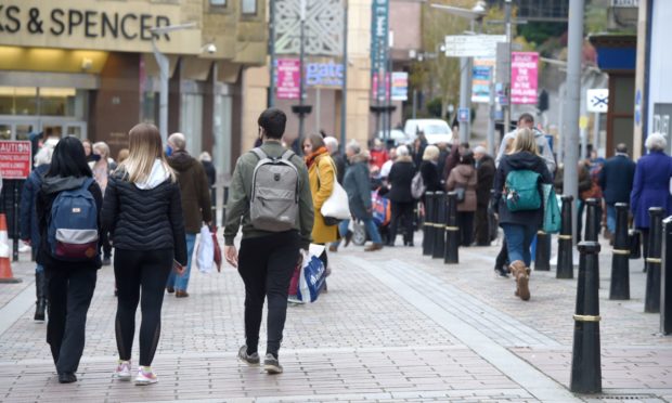 Shoppers in Inverness City Centre