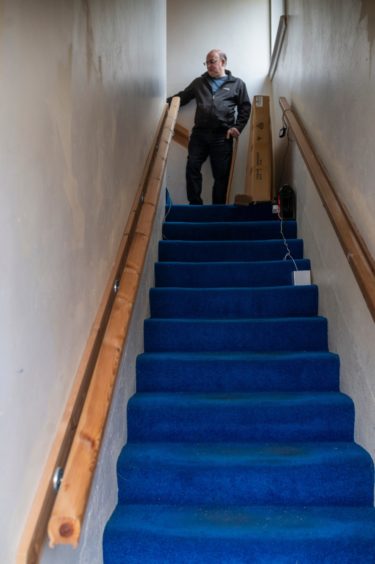 Perry, 57, is only able to leave the house three or four times a month as he struggles with the stairs - having asked for a move to a more suitable council flat three years ago.