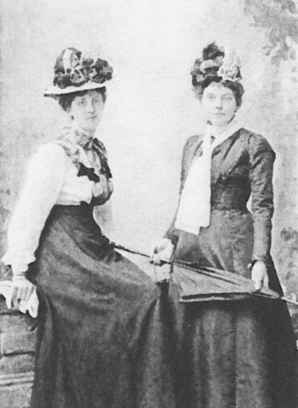 Caroline Phillips, left, and her cousin, Agnes Simpson c. 1900. Picture: Rosemary Watt.