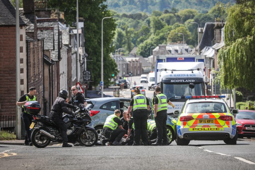 rammed police car Crieff