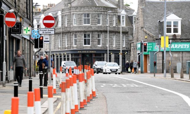 Rosemount Place has been made one-way as part of the £1.76 million Spaces For People project in Aberdeen
