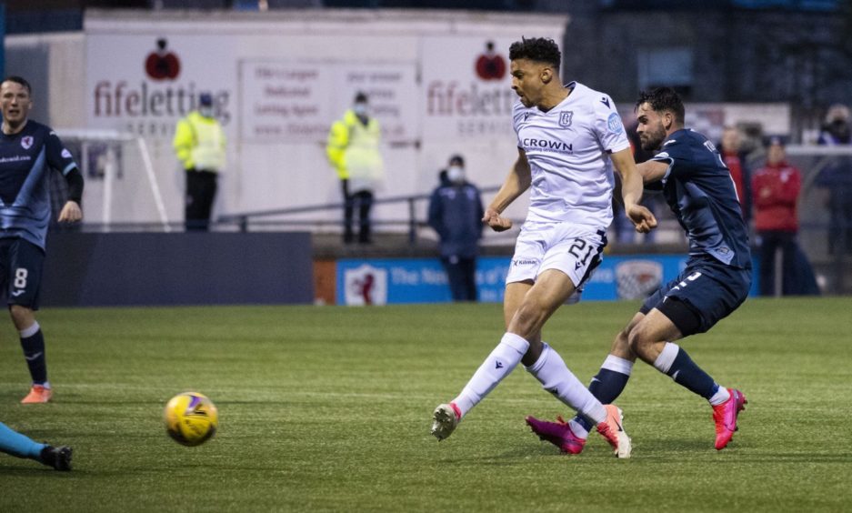 Sow scores against Raith Rovers.