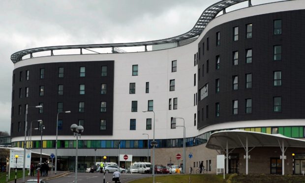 The exterior of NHS Fife Victoria Hospital in Kirkcaldy, Fife during Covid