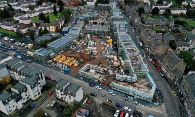 An aerial image of the Hilltown housing development taken last year.