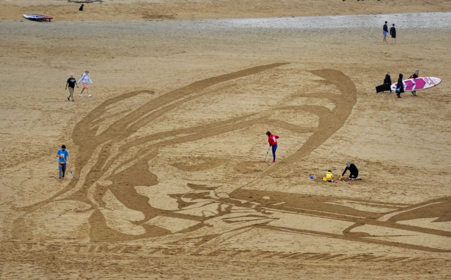 The creation of the sand portrait