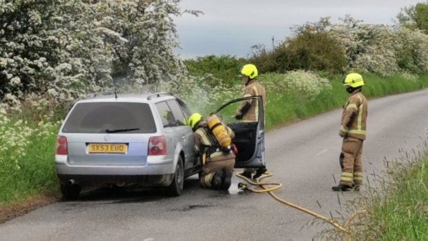 car burst into flames Fife 