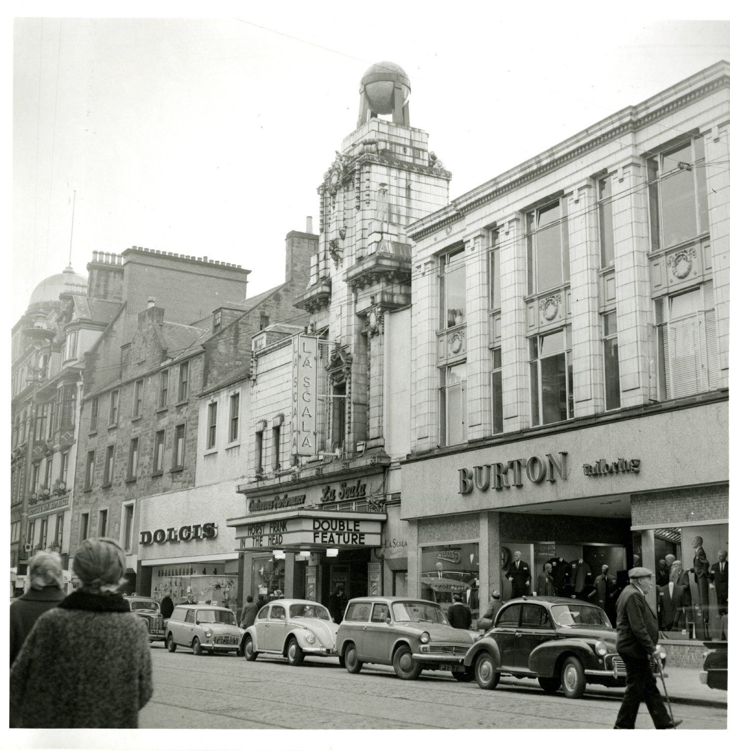 The La Scala cinema sits amid the Murraygate shops in the 1960s. Picture: DC Thomson.