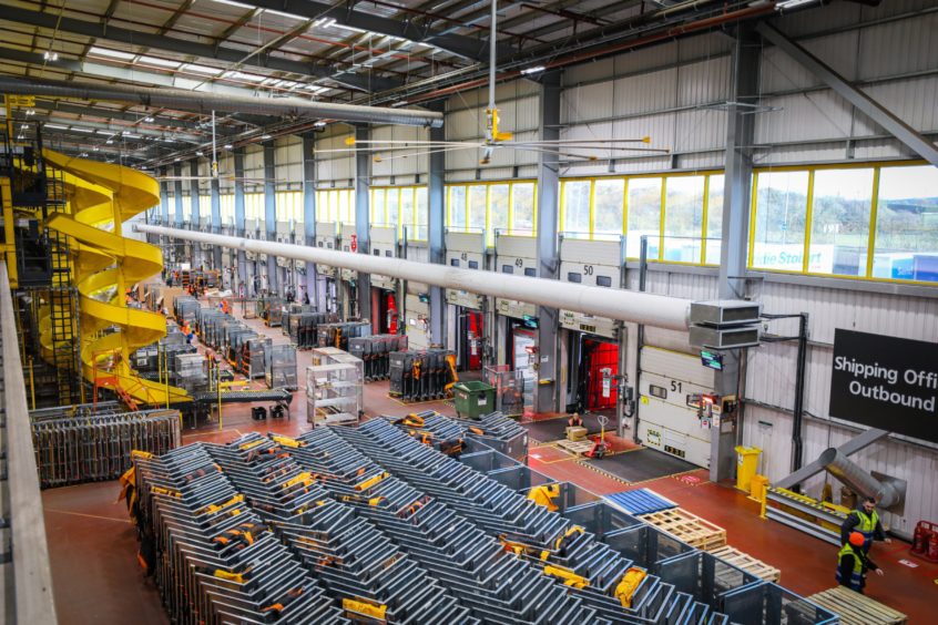 The Amazon warehouse in Dunfermline.