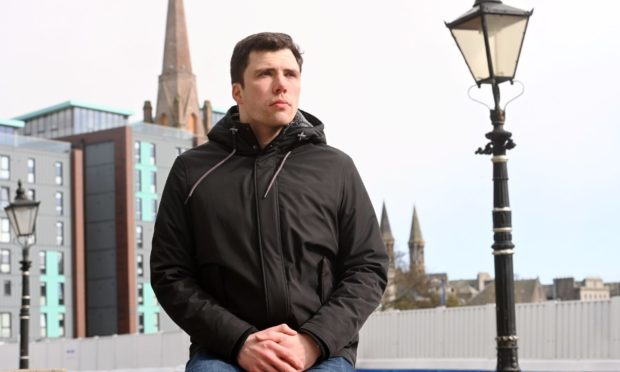 Councillor Ryan Houghton in Rosemount Viaduct, near the Union Terrace Gardens construction site where granite was taken from and left at an "unauthorised location".