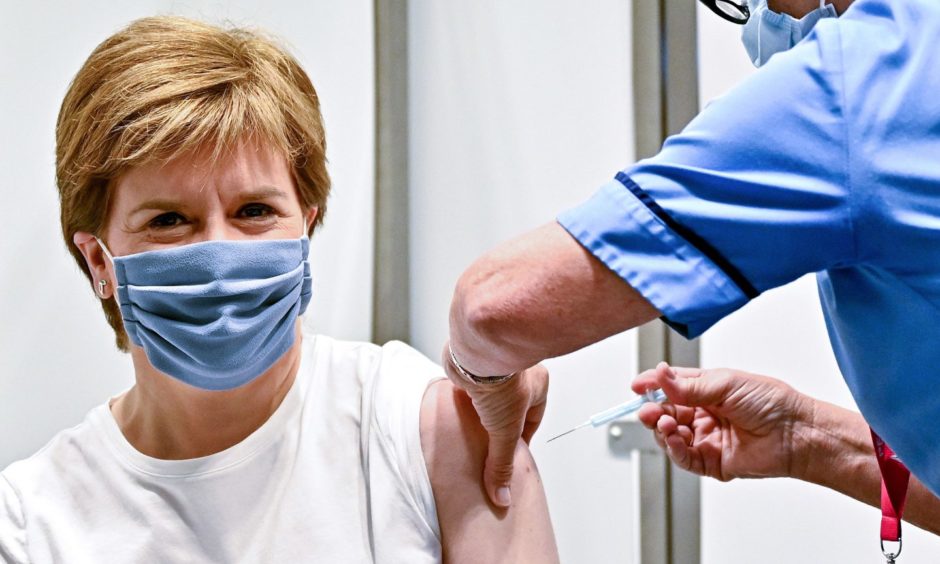 Nicola Sturgeon gets her vaccine jab