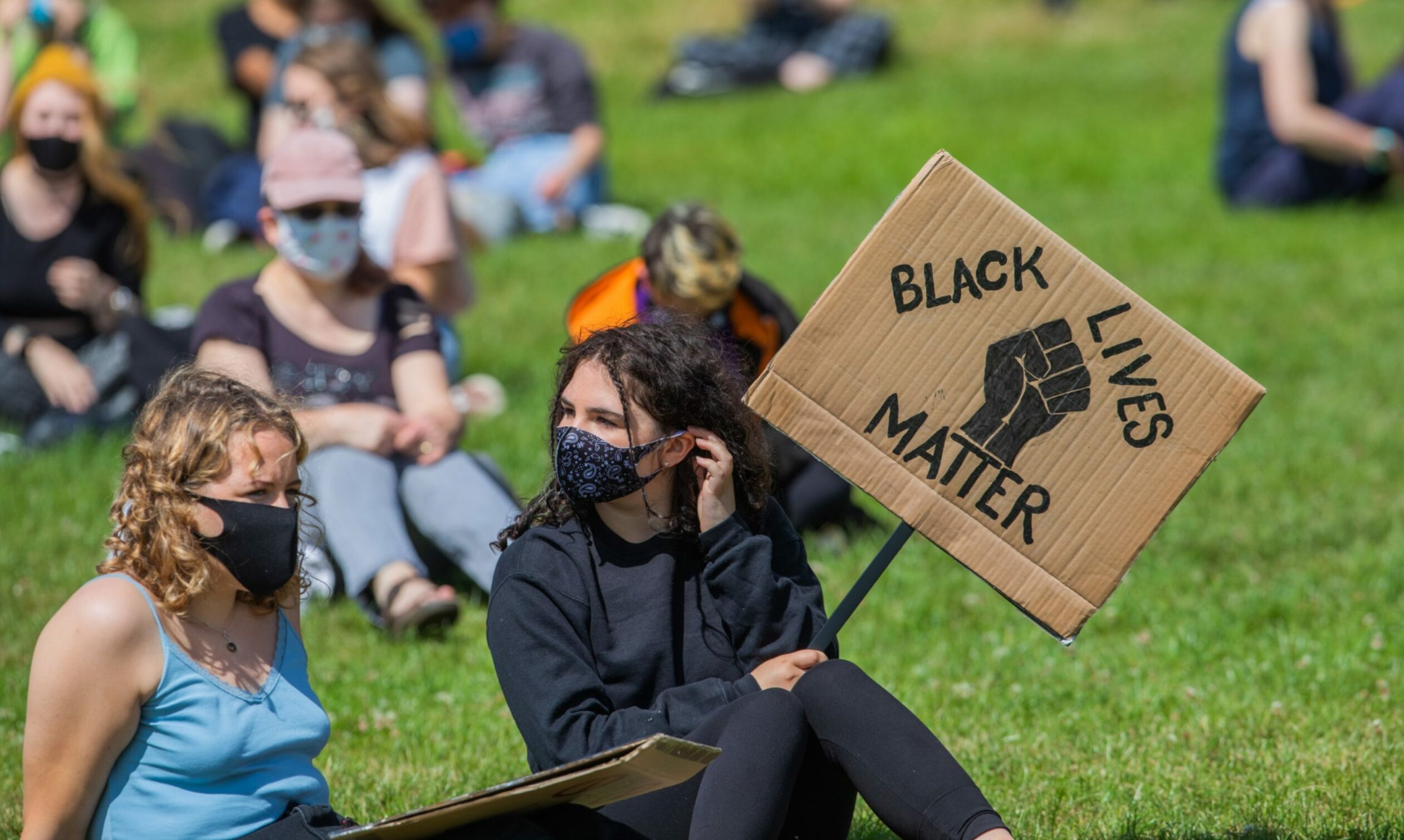 Black Lives Matter protest took place at Magdalen Green, Dundee, in July 2020.