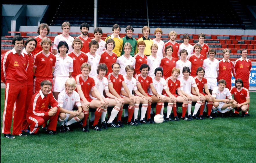 John McMaster is in the front row of Aberdeen's 1979-80 title-winning squad.