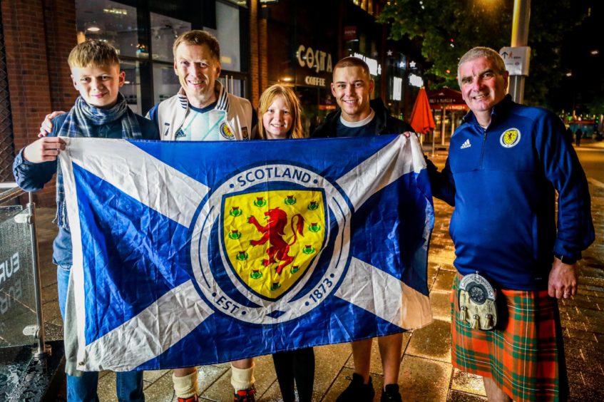 Andrew, Iain and Anna Clark from Dunfermline, with Daniel Corstorphine from Kirkcaldy and Mike Grigor from Dalgety Bay.