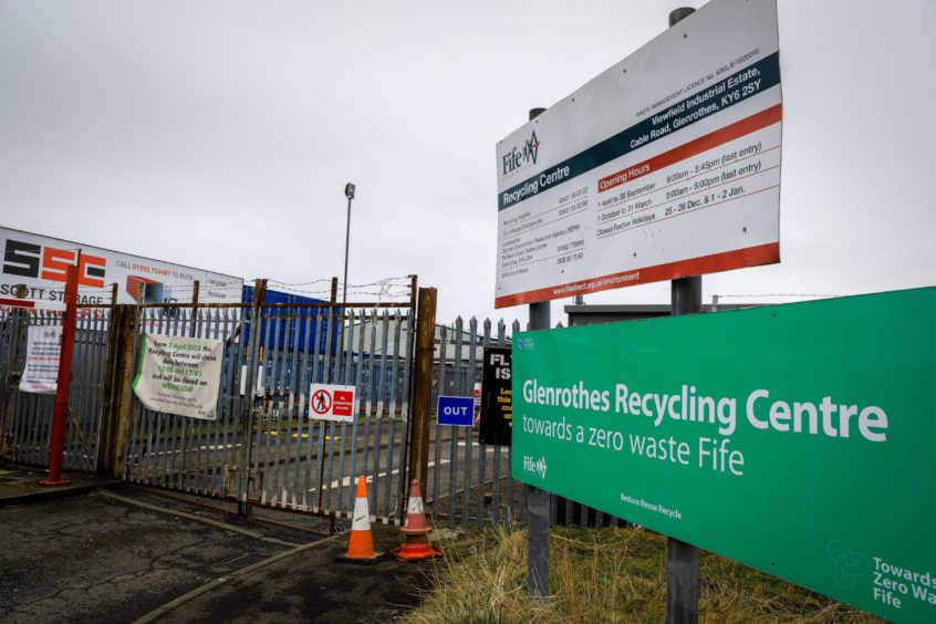 Glenrothes recycling centre in Fife