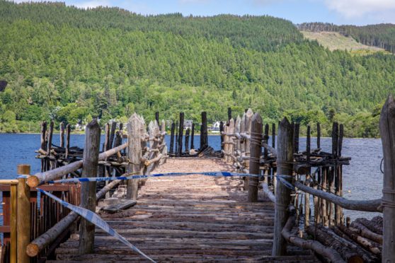 An image of the damage done to the Crannog Centre as a result of the fire