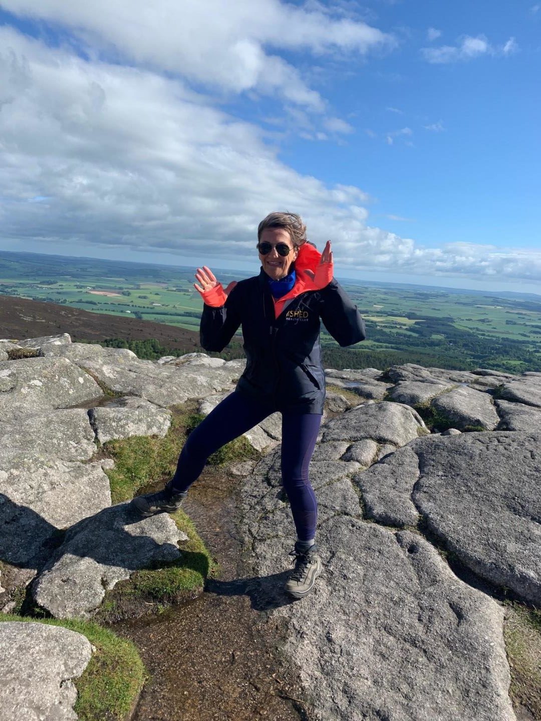 Lorainne has been "yapping" to people about tonsil cancer and her fundraising efforts on her daily trek to the Mither Tap. 