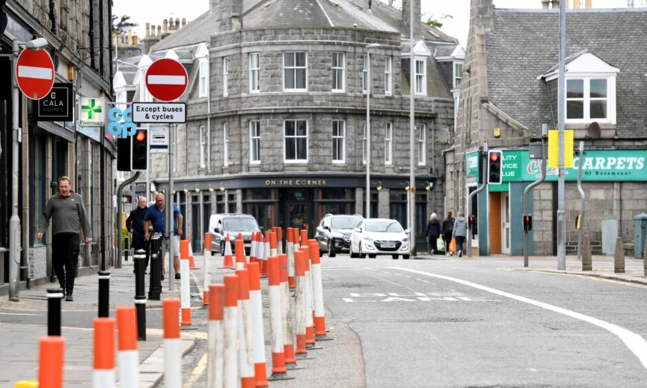 Spaces For People road changes in Rosemount Place, Aberdeen, could be removed in August.