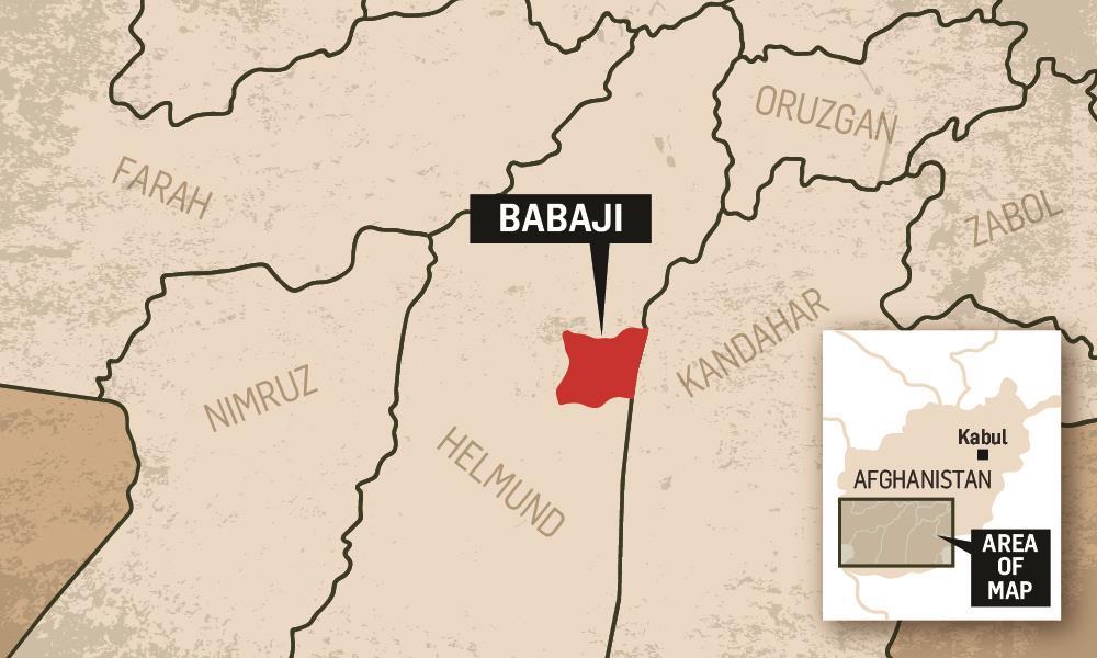 A graphic of a map showing the area - Babaji - where Kevin Elliott was killed in action