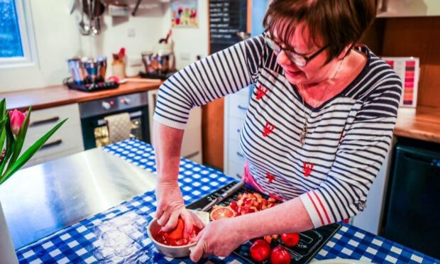 Fiona, from Pittenweem Preserves, does all of the cooking while husband Michael looks after distribution.