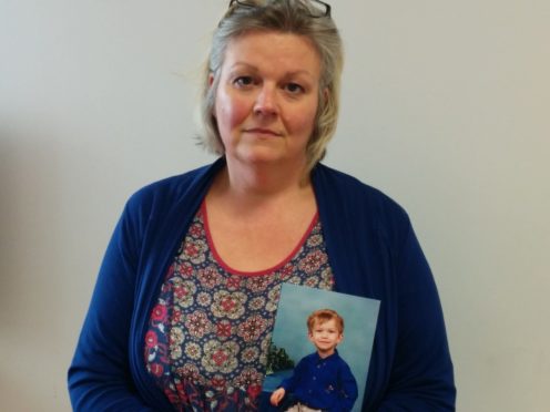 Gillian Barclay with favourite pic of her son Cameron Lancaster 
