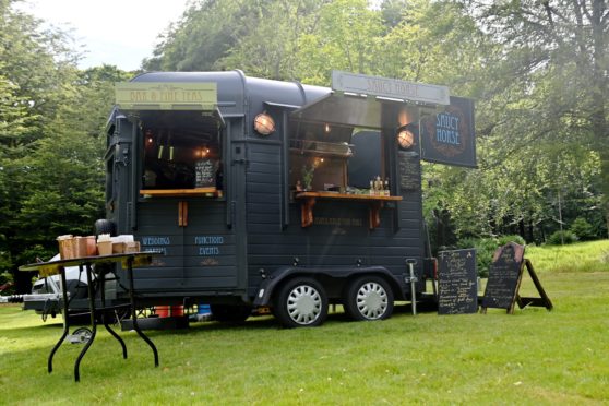 The converted rice horse trailer of the Saucy Horse noodle bar