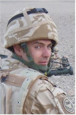Private Kevin Elliott in action in Afghanistan