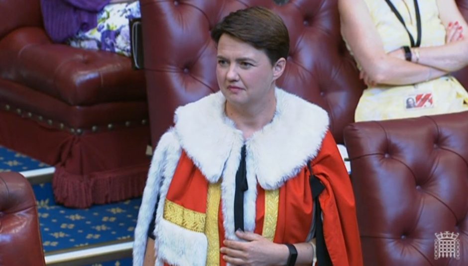 Ruth Davidson is styled as Baroness Davidson of Lundin Links at the House of Lords.