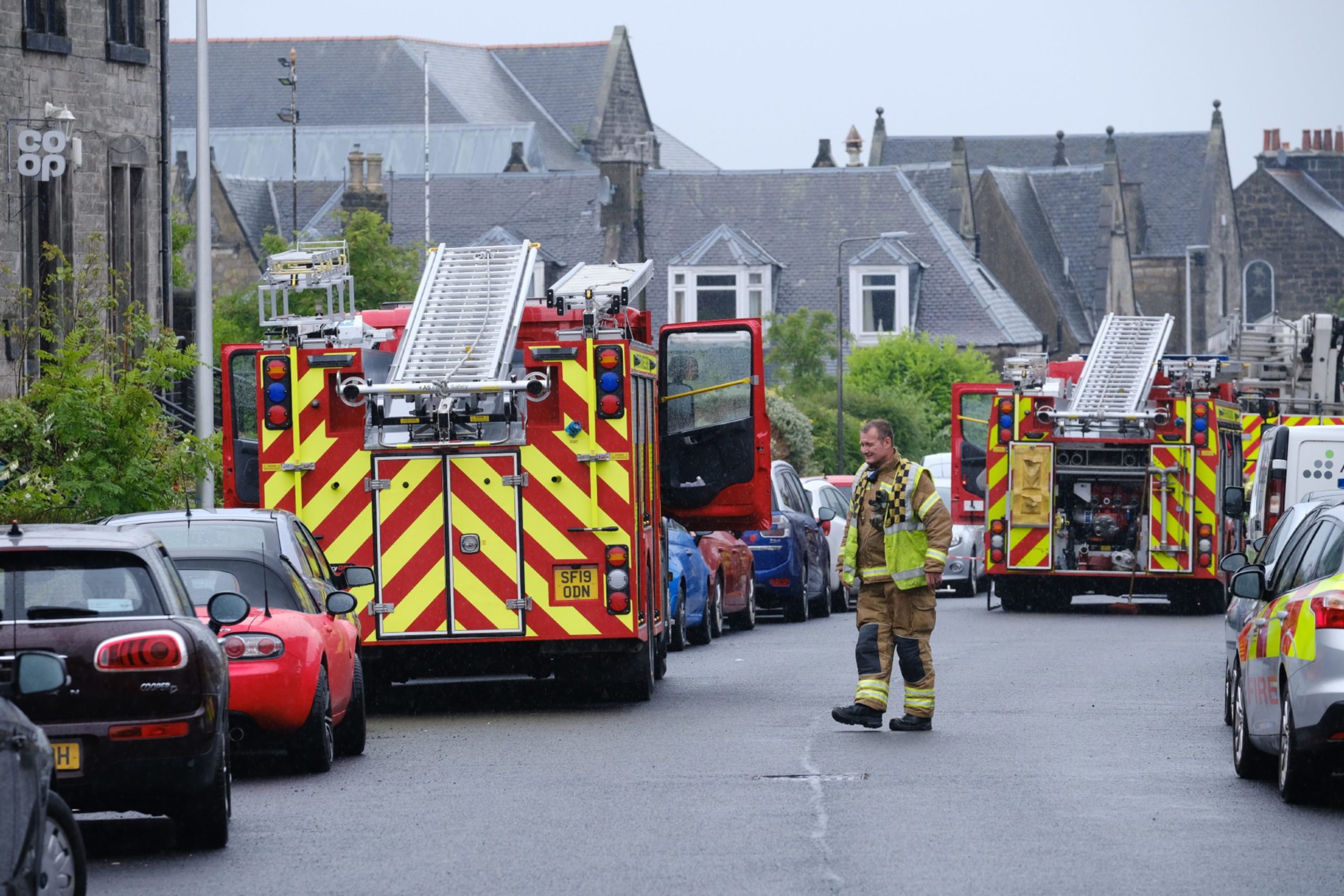 Eight appliances were in attendance after suspected gas explosion.