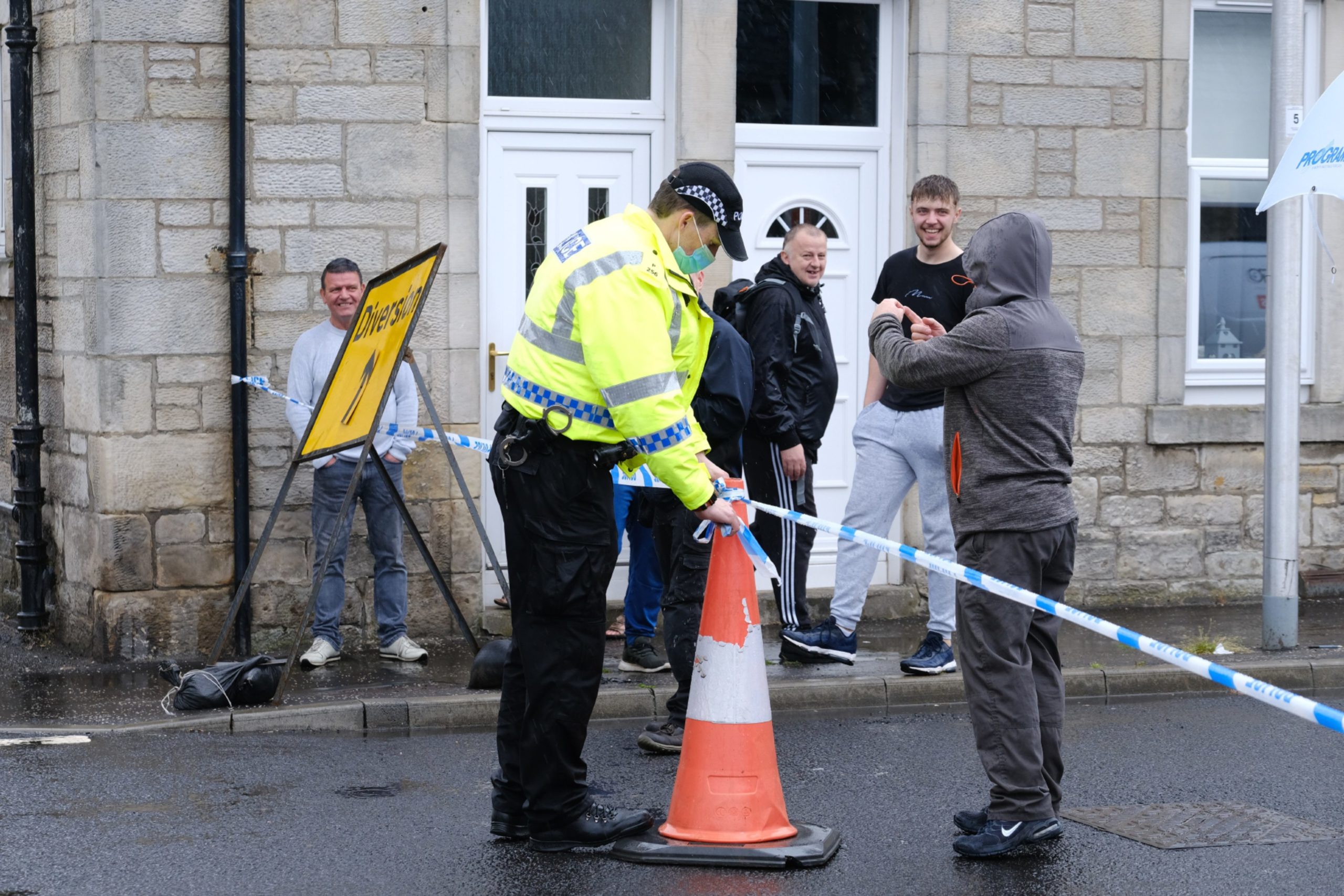 Members of the public on Dewar Street.