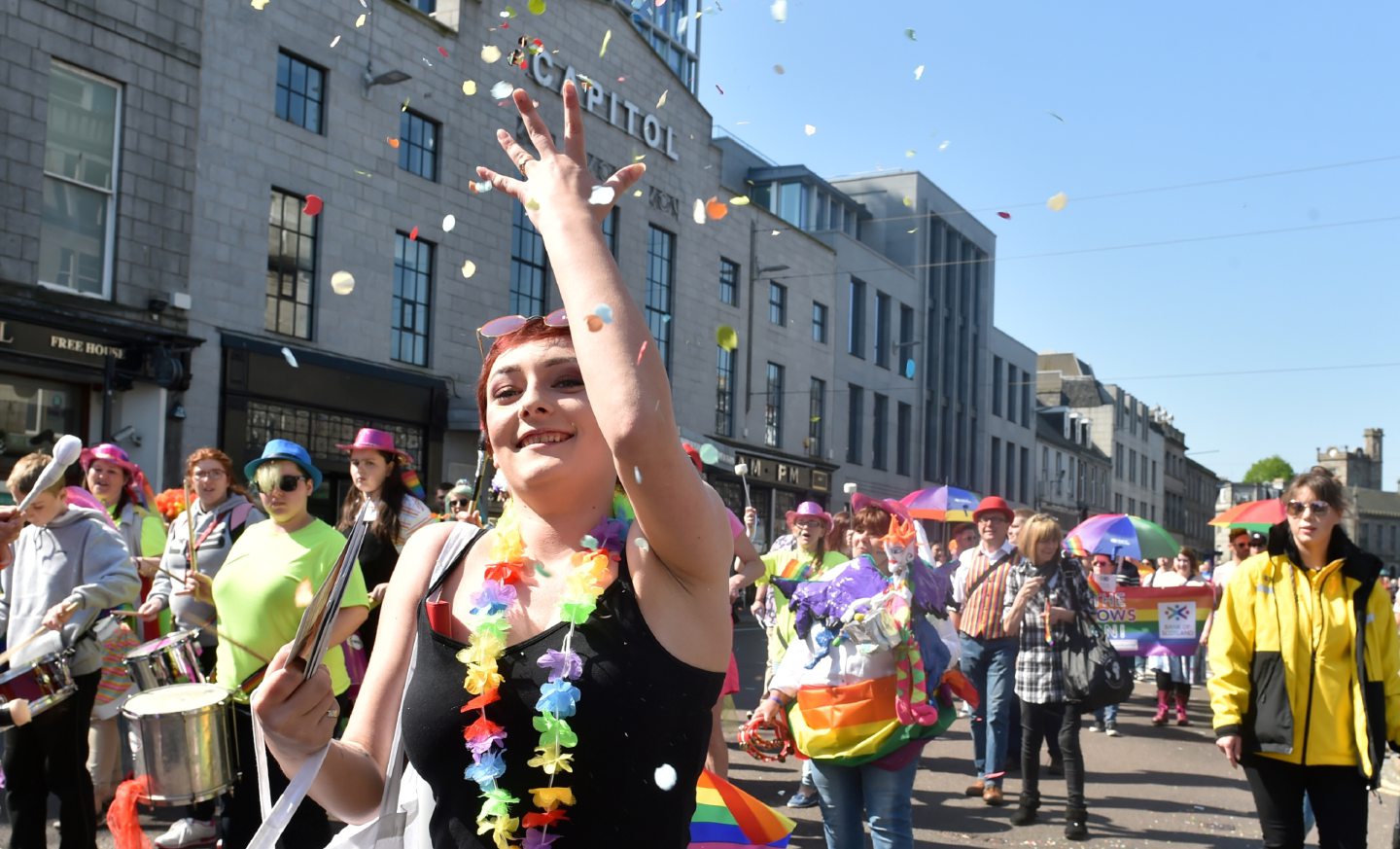Grampian Pride marched down Union Street in Aberdeen in 2018.