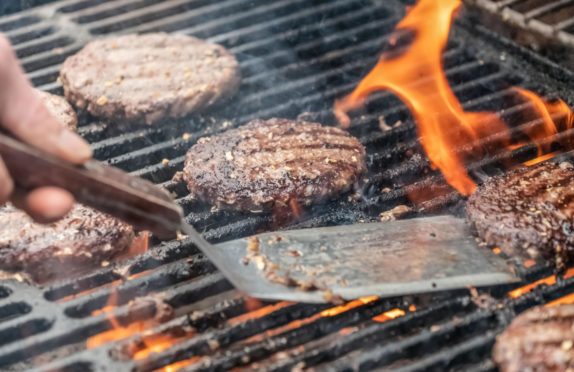 burgers on barbecue