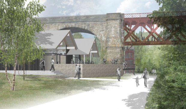An artist's impression of the revised plans for the Forth Bridge walk and visitor hub.