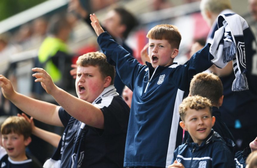 Young Dundee fans at Sunday's game.