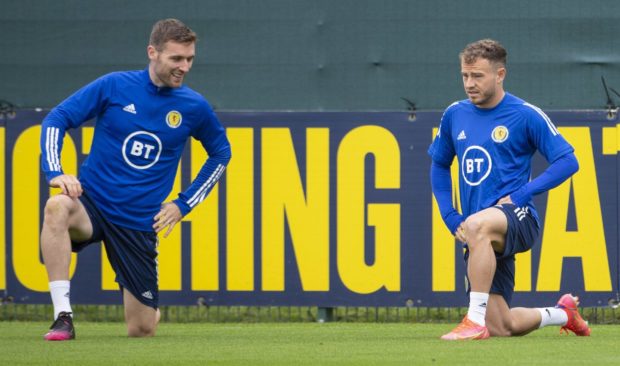 Scotland's Stephen O'Donnell and Ryan Fraser.