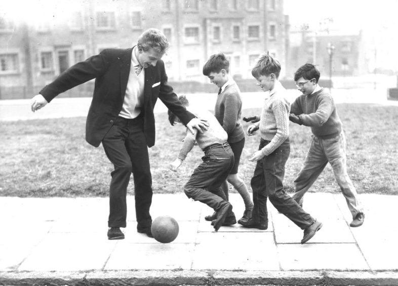 Denis Law pictured in March 1960 at Printfield Terrace in Aberdeen where he grew up.