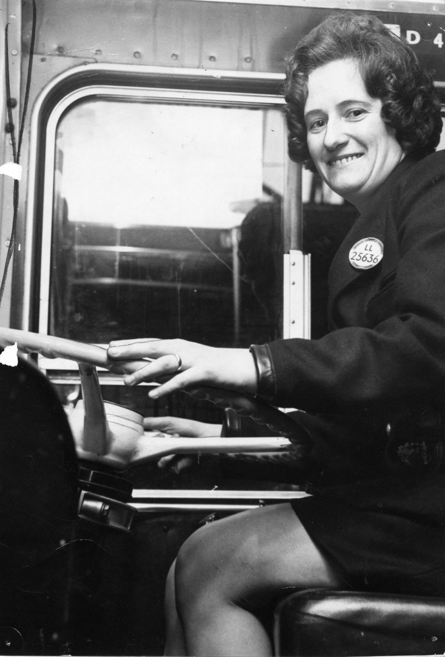 Bus conductor Elizabeth Brindley