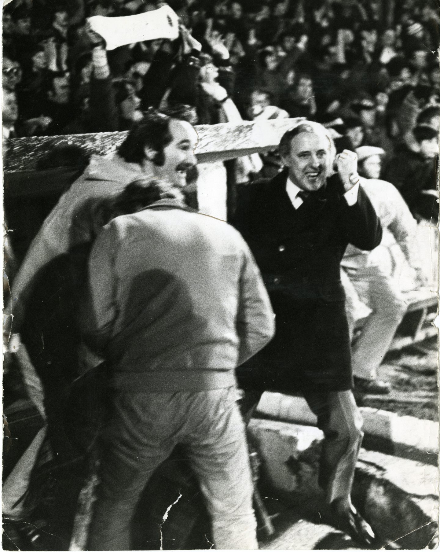 Jim McLean celebrates after the final whistle at the League Cup final between Dundee United and Aberdeen in 1979.