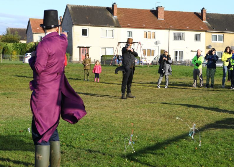 A re-enactment of the duel is carried out at Cardenden Woods near the site of the fatal clash in October 2019.