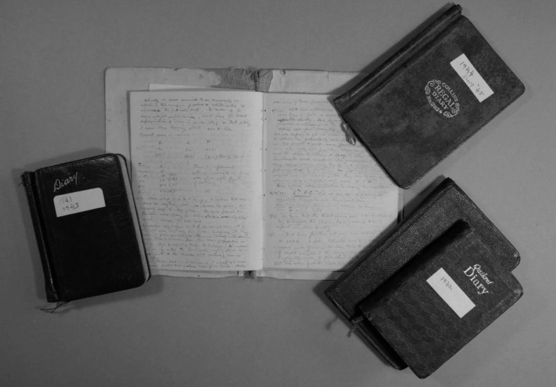 The wartime diaries of Jack Ennis are shown in this picture taken by Ivan Young.