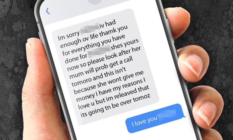 The woman shared a text exchange with her loved one