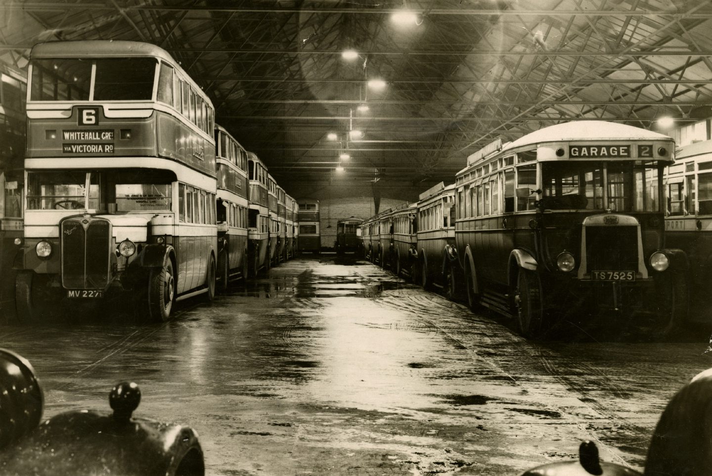 Some of the Dundee Corporation's fleet can be seen here at the Transport Station in  November 1932