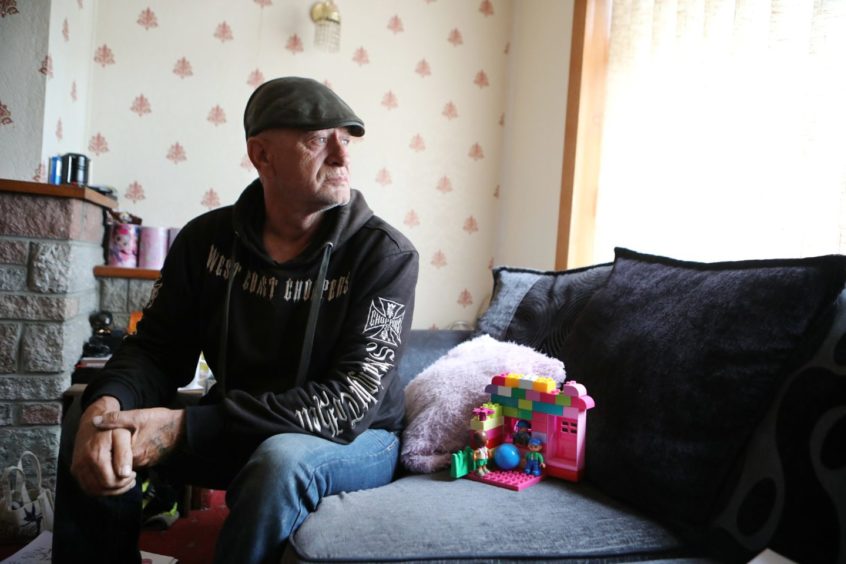 Brian Chalmers who is faced with eviction from his home in Brechin.