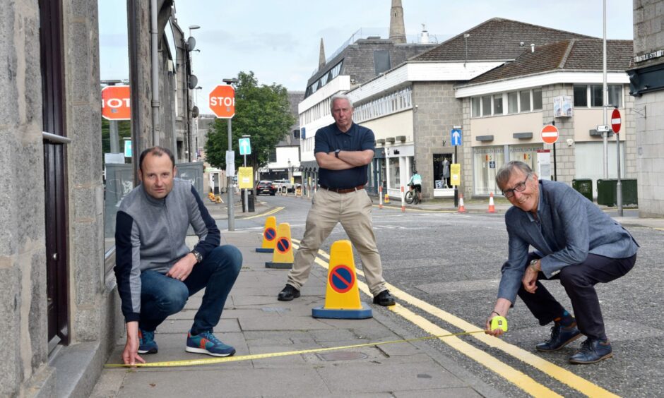 Mark Esslemont of Esslemonts, Rob Goldie of Baskin Robbins and Norman Esslemont of Esslemonts on Thistle Street, Aberdeen last June.