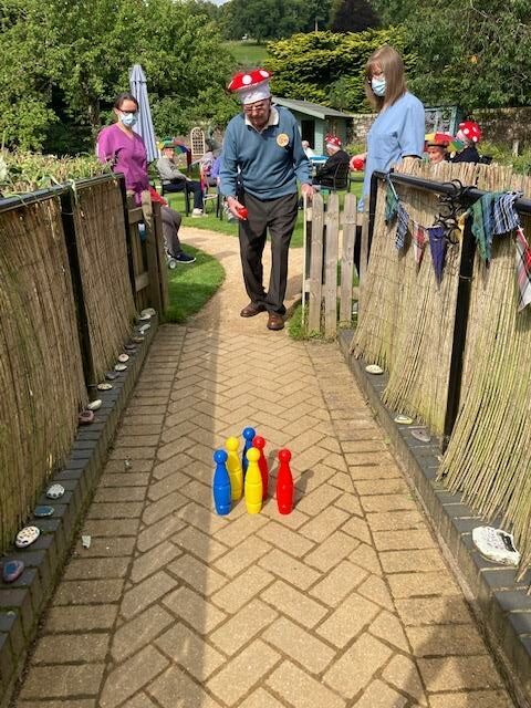 Residents played skittles and took part in other activities